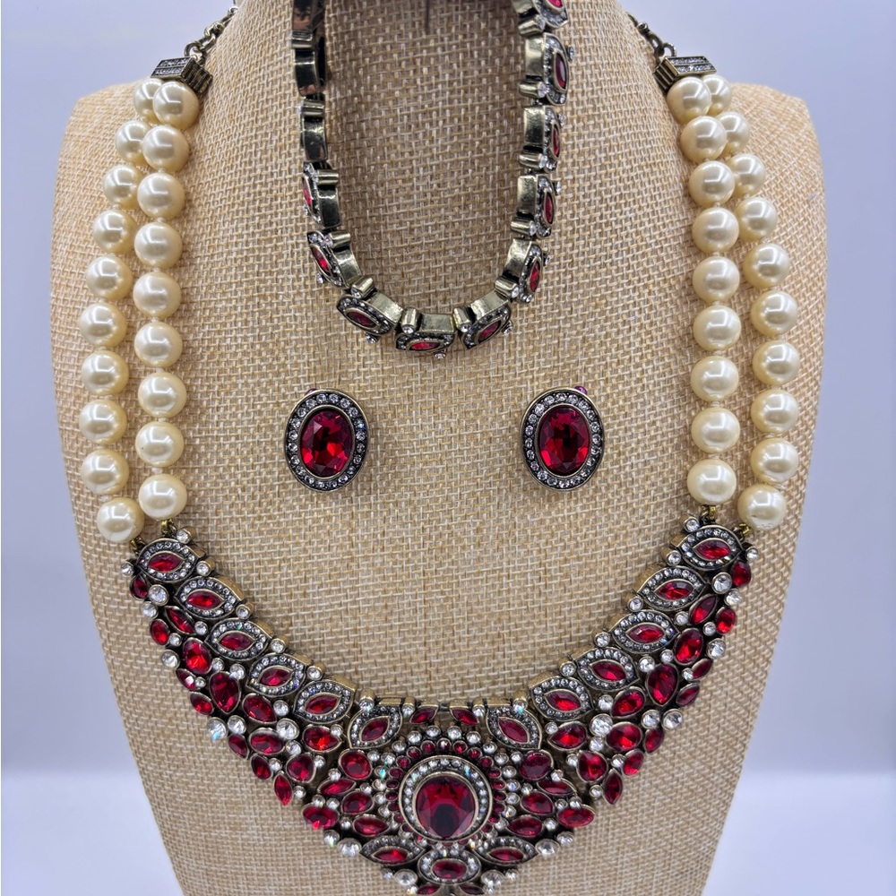 Heidi Daus Worth Waiting For Parure in Siam Red  JP452